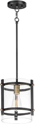 Maxim Capitol - Colgante pequeño (1 lámpara), acabado en latón negro