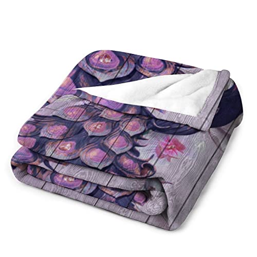 Couverture douce de paon pour canapé et lit, l'accessoire cocooning de vos soirées