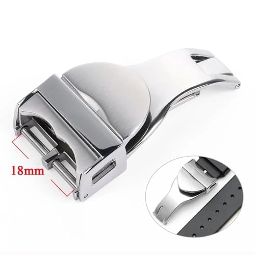 Accessoires de montre boucle bracelet 18mm fermoir pliant acier argenté - 2