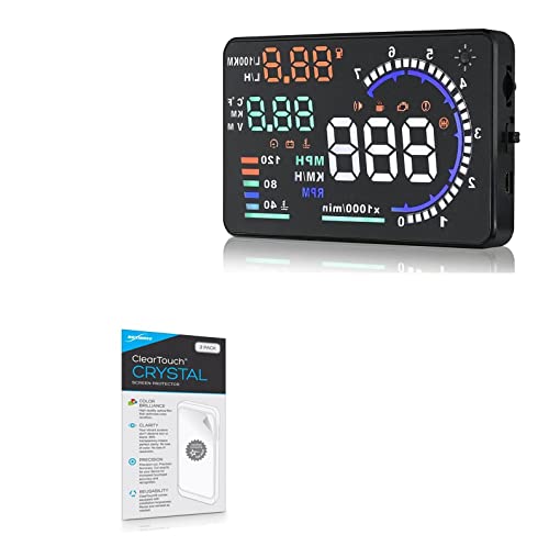 BoxWave Screen Protector Compatible with Arestech A8 HUD Display - ClearTouch Crystal (2-Pack), HD Film Skin - Shields from Scratches