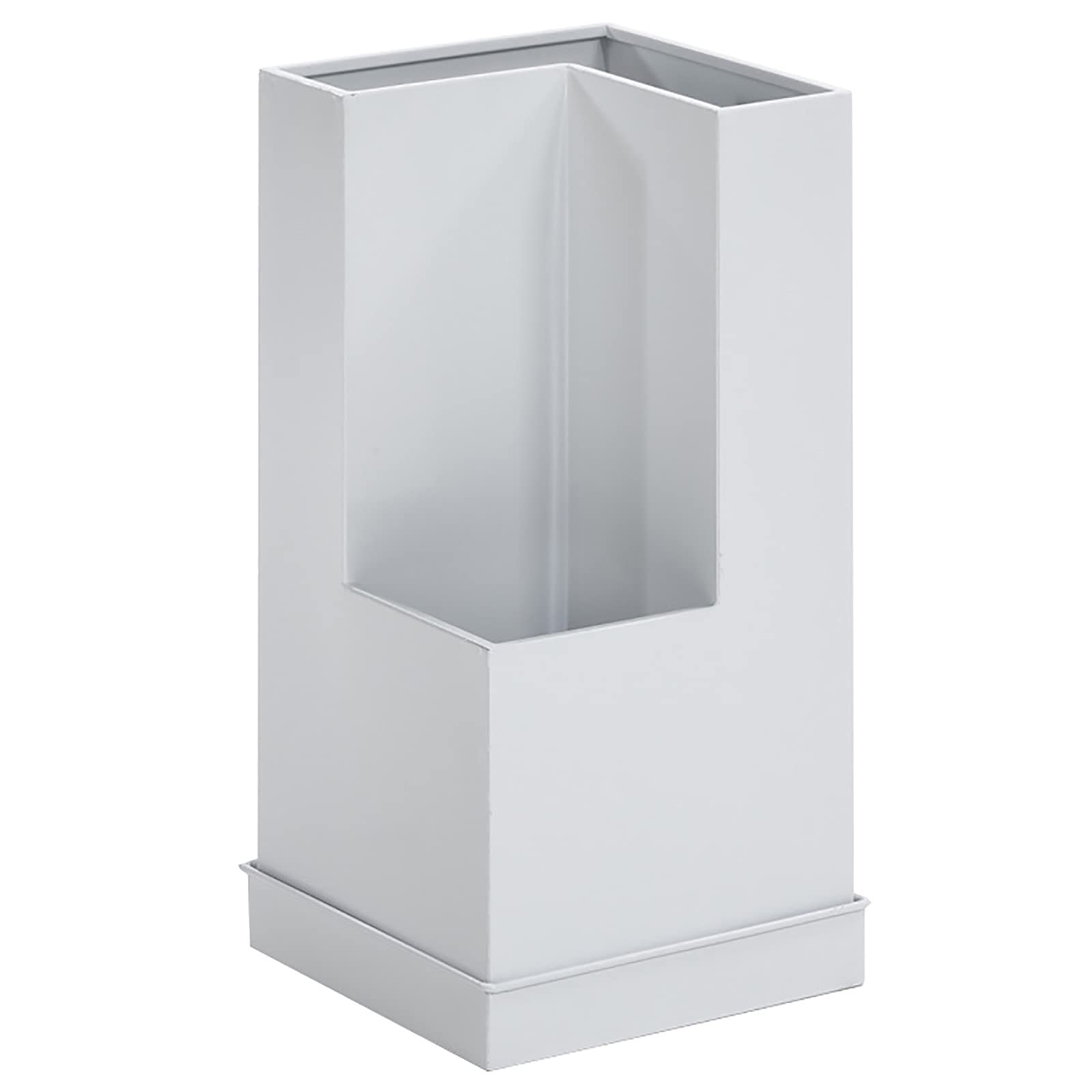 FCXWEVR Metal Umbrella Stand Rack with Removable Water Tray Entryway Umbrella Holder for Long & Short Umbrellas/Canes/Walking Canes Storage White (White a)