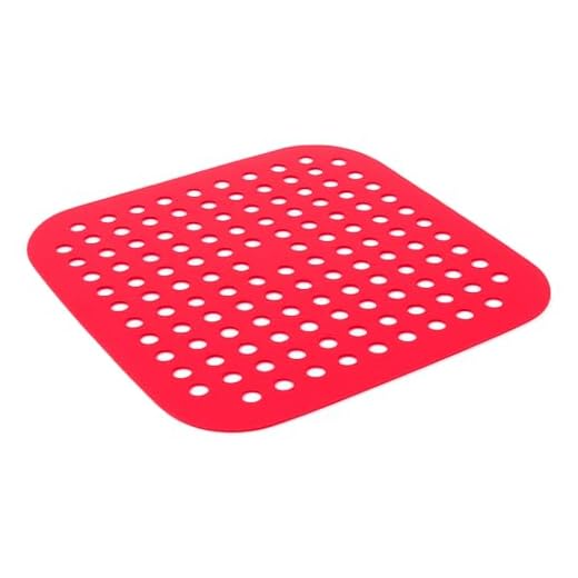 Tapete Silicone Air Fryer Tapete Protetor Fritadeira Antiaderente 19 CM Quadrado (Vermelho)
