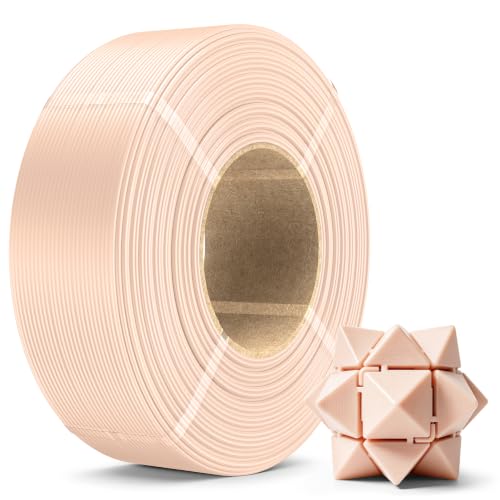 Image of SUNLU PLA+2.0 3D Printer Filament Refill, High Toughness PLA+ Filament, No Spool 3D Filaments Refill 1.75mm for Reusable Spools Compatible with Bambu Lab 3D Printers, 1KG, Beige