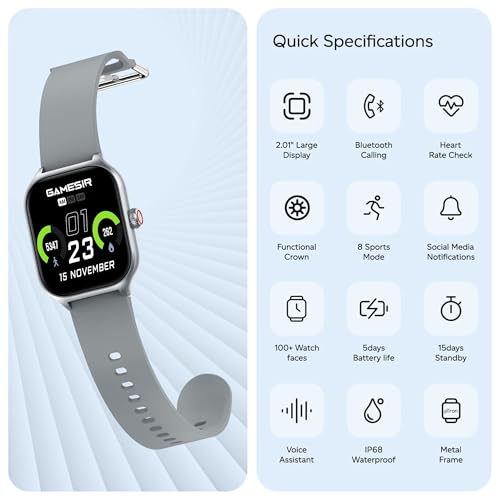 Add GameSir H18 Pro Smartwatch 2.01" Gray Grey - Image 5