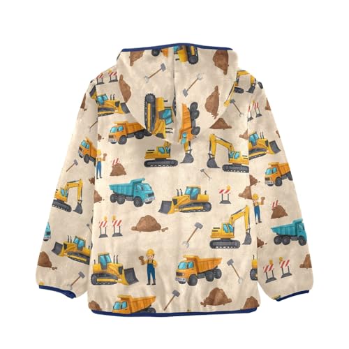 CHIFIGNO Construction Vehicles Excavators Toddler Boys Warm Thick Fleece Outerwear Jackets with Polar Fleece Lining 3T2