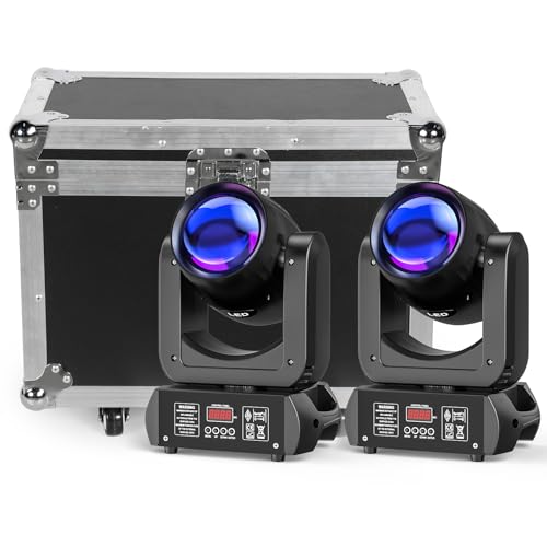 Lot de 2 Lyre LED 150W Projecteurs dmx512 avec 1 Flight Case Flycase étui de Transport