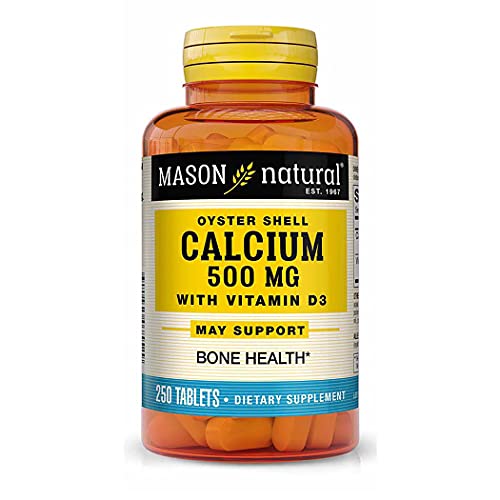 Mason Natural Calcium 500 Mg (Oyster Shell) With Vitamin D3 - Strengthens Muscle Function, Supports Healthy Bones And Overall Health, 250 Tablets #TOP27