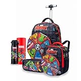 Kit Mochila Lancheira Estojo Garrafa Escolar Avengers