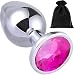 Anal Plug Groß 10 cm Ø 4 cm Edelstahl 163 g mit Pinkem Diamant Metall Buttplug für Männer &amp; Frauen Prostata Stimulation Analspielzeug mit Beutel xxl analdehner sex toys für paare FOPS A22