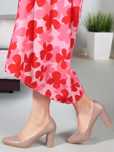Image of Carlton London Women Stylish Slipon Pump Shoes with Block Heels, Pointed Toe for Party and Formal Occasions