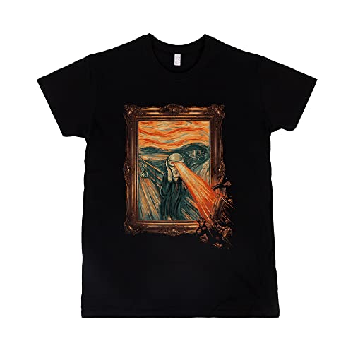 Pampling Camiseta de Manga Corta de Algodón, Ropa Unisex para Hombres y Mujeres en 5 Tallas, Camiseta Negra, Modelo Art Attack (XXL) Cover
