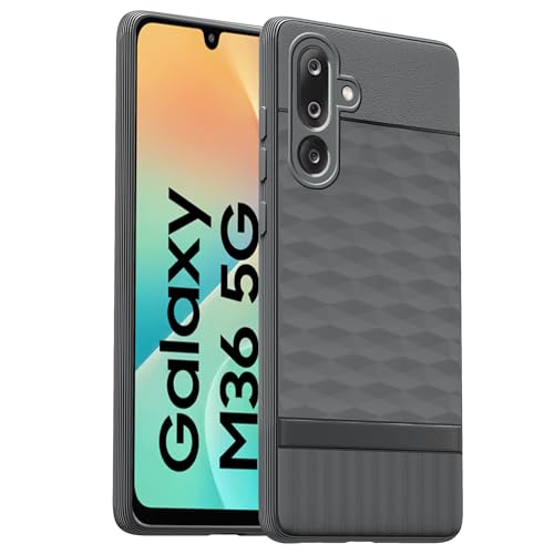 Image of amazon basics TPU Soft Back Cover for Samsung Galaxy M36 5G | Full Camera Protection | Flexible Shockproof Back Case for Samsung Galaxy M36 5G (Gray)