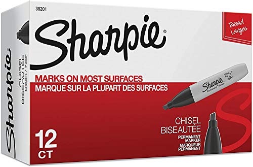Sharpie Chisel Tip Permanent Markers; Proudly Permanent Ink Marks On Paper, Plastic, Metal, and Most Other Surfaces, (38201), Pack of 1