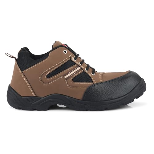 Image of ELECANT Lace-up Steel Toe Safety Shoes for Factory and Industrial Work for Men