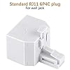 Uvital RJ11 Duplex Wall Jack Adapter Dual Phone Line Splitter Wall Jack Plug 1 to 2 Modular Converter Adapter for Office Home Fax Model Cordless Phone System, White, Wireless (2 Pack)