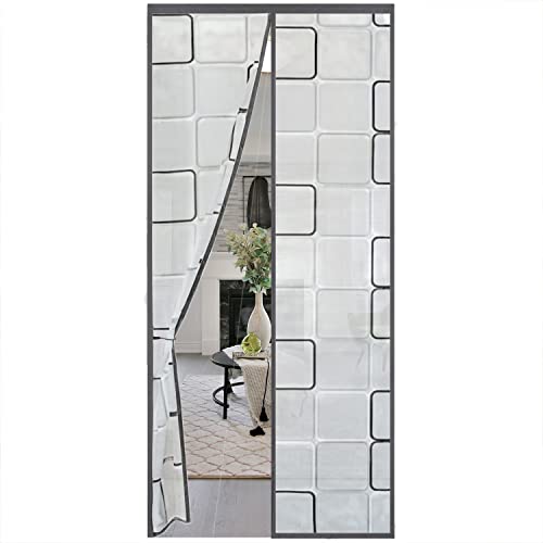 Cortina protectora térmica de 90x200 cm, magnética de protección térmica para puertas, ideal para el uso de aire acondicionado en verano, montaje fácil con adhesivo sin taladrar Cover