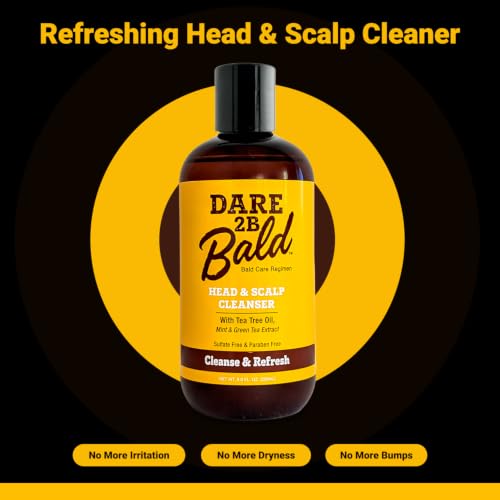 Image of Dare 2B Bald High Time Head & Scalp Cleanser | Bald Head Care | Scalp Shampoo & Moisturizing Exfoliator | Tea Tree Oil & Mint Green Tea Formula | 8 fl oz