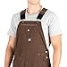 Berne Men's Unlined Washed Duck Bib Overall, Bark, 38X30