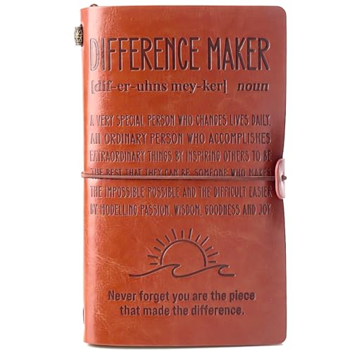 Eterfordista Difference Maker Gifts Thank You Appreciation Quote Gift for Leader Boss Women Best Mom Mentor Coach Manager Coworker Employee Teachers Day for Difference Maker Definition Leather Planners