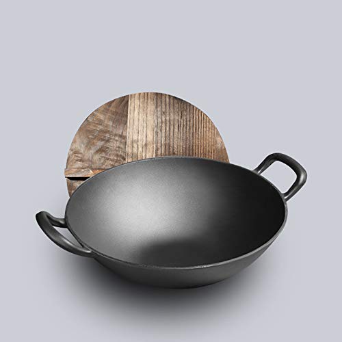 Wok de hierro fundido 34 cm con base plana miniatura 5