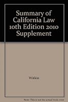 Summary of California Law 10th Edition 2010 Supplement B004CBYK22 Book Cover
