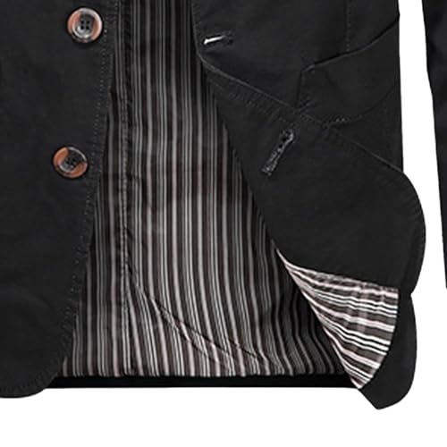 Men Blazer Suit Jacket Casual Solid Cotton Twill Suit Loose Fit Tops Three-Buttons Blazer Jacket Coats Outwear4