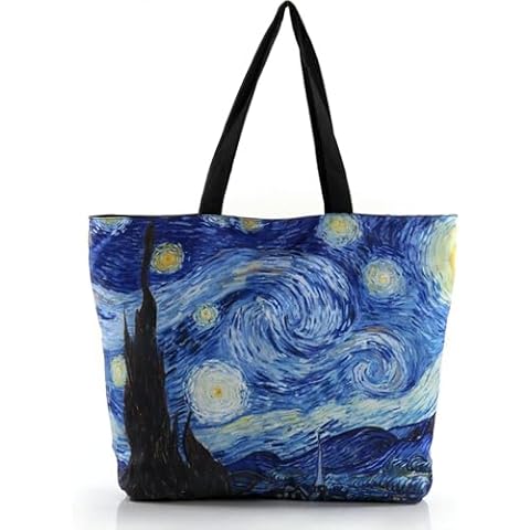 WsznhW Starry Night Canvas Art Tote Cover