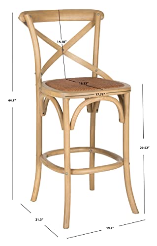 Safavieh American Homes Collection Franklin Weathered Oak 30.7-Inch Bar Stool #TOP1
