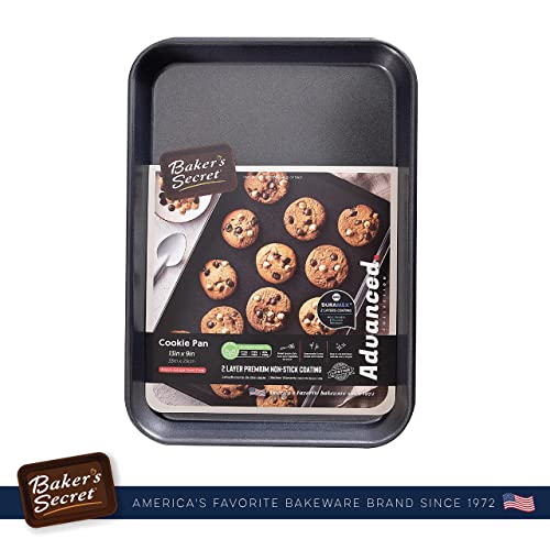 Baker\'s Secret Nonstick Small Size Cookie Sheet 13\" x 9\", Carbon Steel Small Size Cookie Tray 2 Layers Food-Grade Coating, Non-stick Cookie Sheet, Bakeware Baking Accessories - Advanced Collection