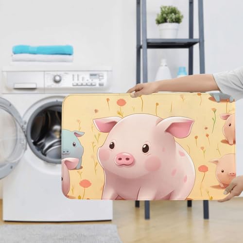Tapis de bain antidérapant cochon pour sol sec et WC propre - 8