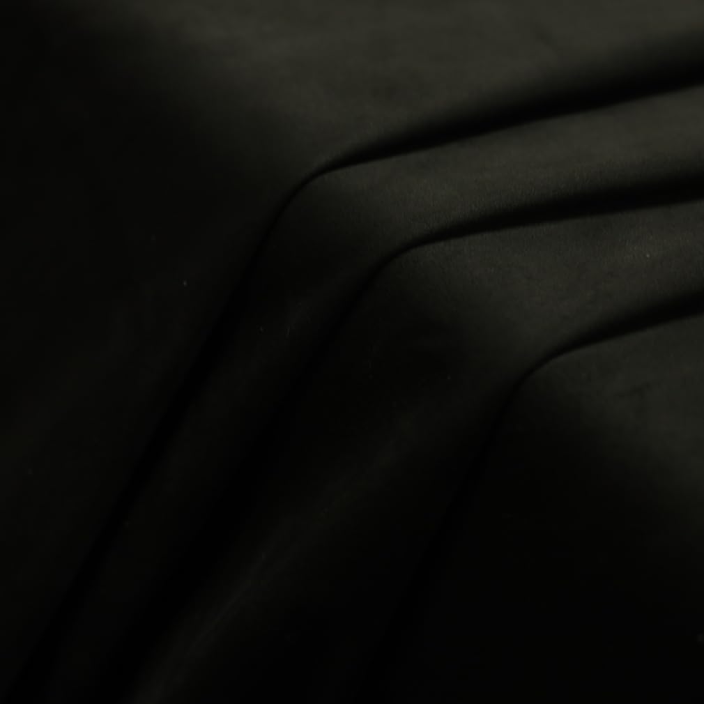 Tela (3 yardas) de tela de microgamuza elástica en 4 direcciones, 260 g/m², poliéster de doble cara, para tapicería, ropa, bricolaje, color negro
