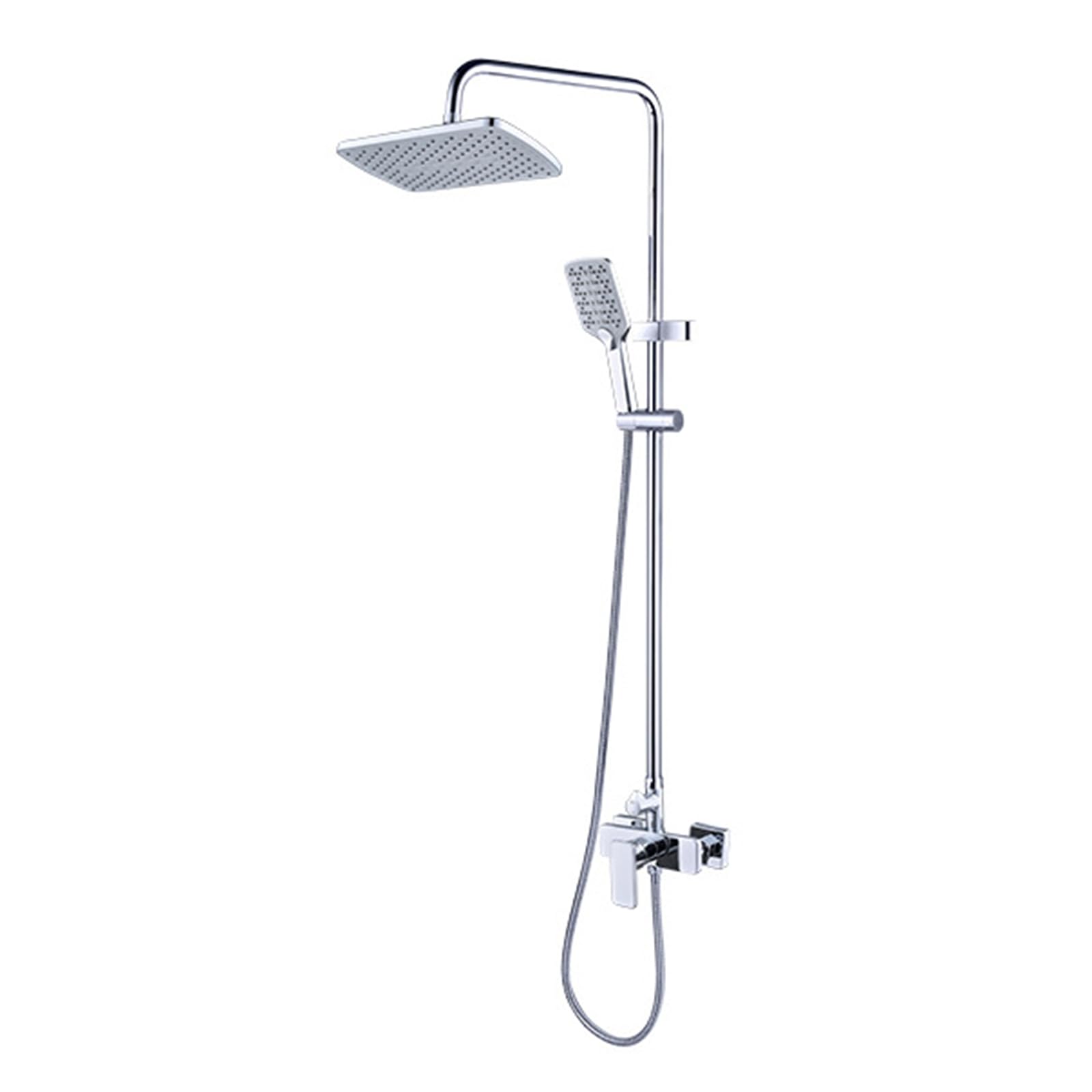 Mitigeur de douche mural 2 fonctions avec colonne ajustable chrome