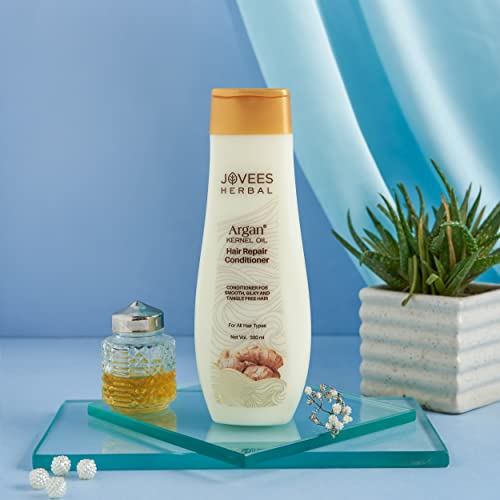 Image of JOVEES Herbal Argan Kernel Oil Hair Repair Natural Conditioner For Smoothens, Silky And Tangle Free Hair For All Hair Types 300Ml, 1 Count