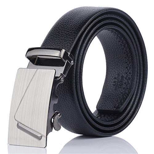Correas De Cuero De Los Hombres Negro Cinturón Hombre Vestido De Trinquete Correa Con La Hebilla Automática De La Pretina De La Correa De Los Pantalones Vaqueros Cover