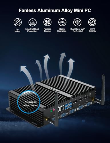 Image of HYSTOU Industrial Computer I7 8550U(4C /8T, Up to 4GHz) 16GB DDR4 256GB SSD | UHD Graphics 620,4K Triple Display,HD+EDP+DP,WIFI2.4G+5.0G,Dual Gigabit LAN,TPM2.0, 6RS232 COM, SIM Slot, Linux /Ubuntu