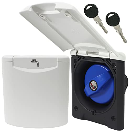 Einfüllstutzen + Tankdeckel Wasser Frischwassertank Wohnwagen Wohnmobil Boot Magnetdeckel 40 mm weiß