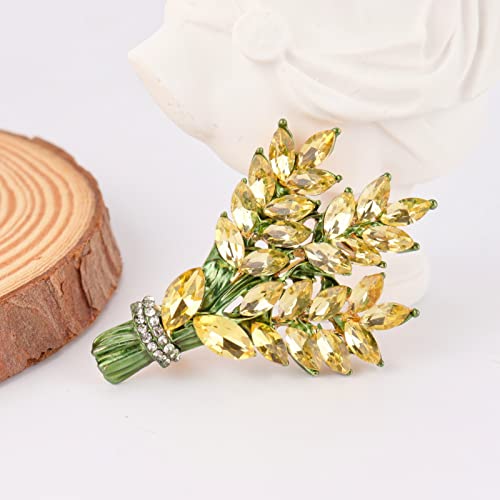 Image of Lavender flower brooch crystal rhinestone tulip brooch elegant accessories jewelry women brooches and pins fashion jewelry wedding flowers lapel pin