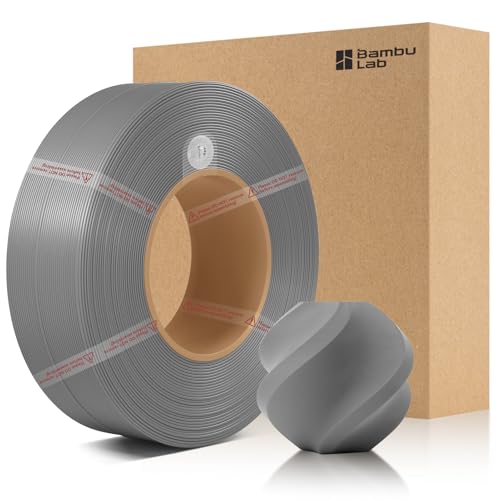 CCTREE Bamboo Original X1 PLA Basic Refill Filament 1.75MM High Toughness&High Speed, Easy Printing with RFID para Bambu Lab A1/X1/P1 AMS 1KG +/- 0.03 mm (Without Spool) (gris 10103)