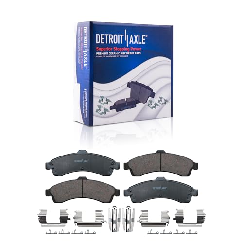 Image of Detroit Axle - Front Brake Kit for Chevrolet Trailblazer GMC Envoy Buick Rainer Bravada Drilled & Slotted Brake Rotors Ceramic Brakes Pads Replacement : 12.01 inch inch Rotor