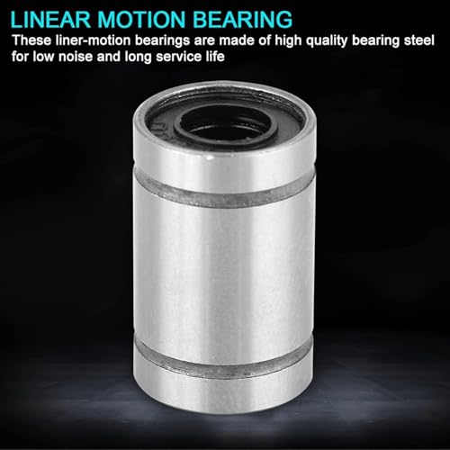Image of 8-Pack LM6UU Linear Motion Bearings 6mm ID 12mm OD 19mm Length Ball Bushing CNC Router 3D Printer Reprap Slide Shaft Guide for Smooth Linear Motion Chrome Steel Construction