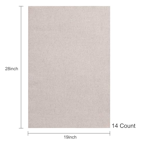Image of Aida Cloth 14 Count Cross Stitch Fabric,19x28inch (14CT,Oatmeal)