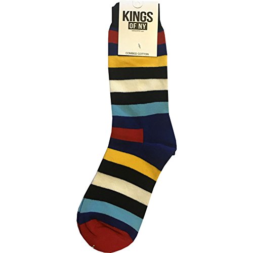 Multi Color Striped Yellow Colorful Mens Crew Dress Casual Cotton Socks