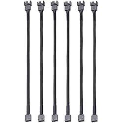 Alargador Cable Ventilador Pc Gebildet 6pcs 4 Pin PWM Extensión del Ventilador Cable de Alimentación Caja del Conector Macho a Hembra para Computadora (26 cm)