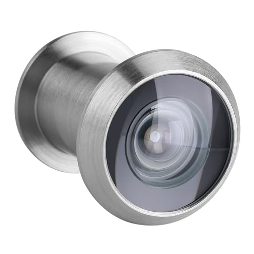 TOPINCN 220 Degree Door Scope Viewer, Rotating Privacy Cover Interior Exterior Doors Dual Functionality for Home Apartment Tool (Silver)