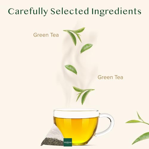 VAHDAM, Decaf Himalayan Green Tea Bags (100 Pyramid Tea Bags) Caffeine Free, Gluten Free | High Grown Decaf Green Tea | Resealable Ziplock Pouch | Pyramid Tea Bags