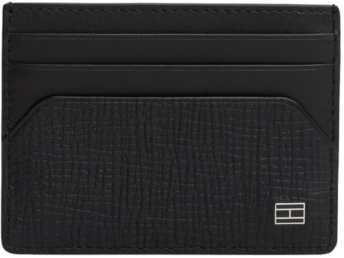 Tommy Hilfiger TH Flag CC Holder Am0am13707, Tarjetero para Hombre, Black (Black), One Size