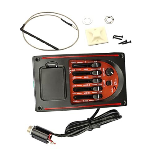 Ecualizador y dispositivo de pastilla para guitarra acústica y bajo, modelo 1034Z9SEOU9273I8IHEM, color negro, fabricado en plástico y componentes electrónicos miniatura 1