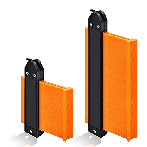 Medidor de Duplicador de Contorno Suelo 10in & 5in, Calibre de Contornos de Bloqueo para Suelo Contour Gauge Duplicator Medidor de Contornos Grande para Esquinas, Plantillas, Carpintería Cover