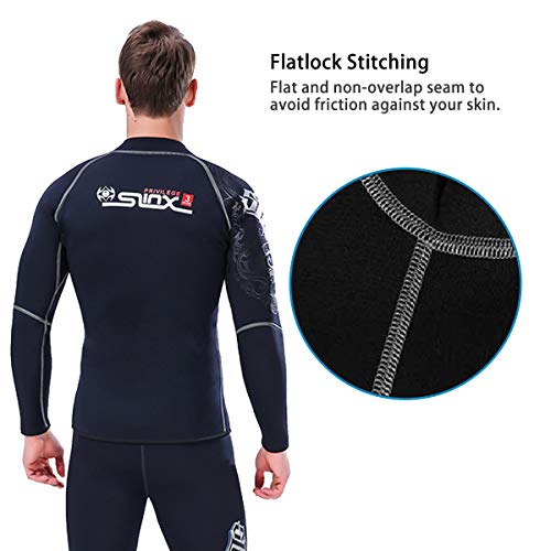 image for FINDSLINX Wetsuit top Jacket 3mm Neoprene Front Zipper Long Sleeve Div