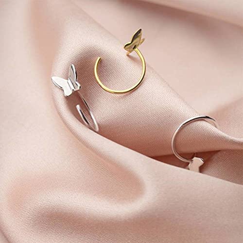 Boucles d'oreilles S925 en argent véritable avec crochets courts papillon - 6
